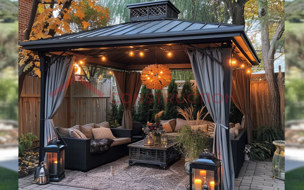 Beautiful Light Décor in Metal Gazebo Pic