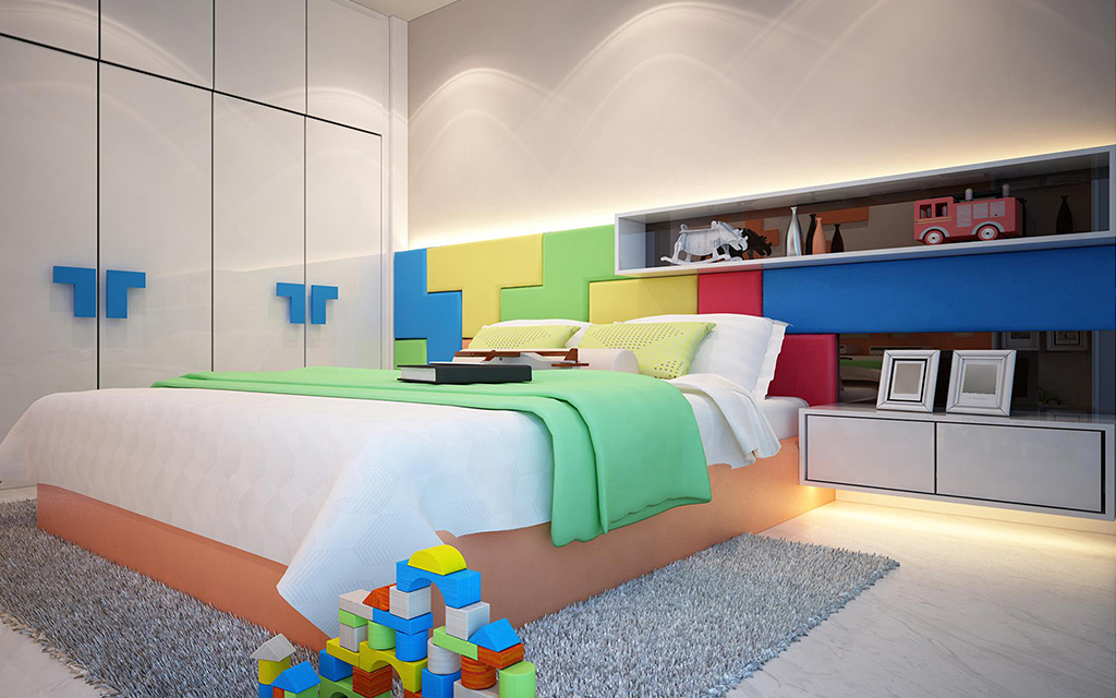 Child room furniture with amazing modular wardrobe