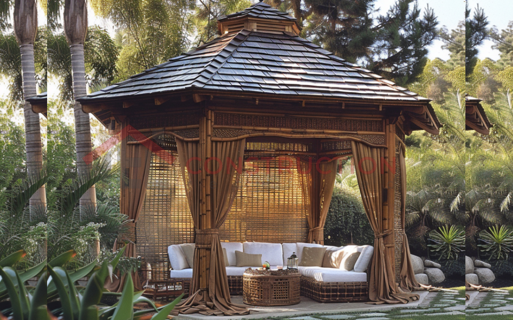 Classic Bamboo Gazebo with Sides Idea