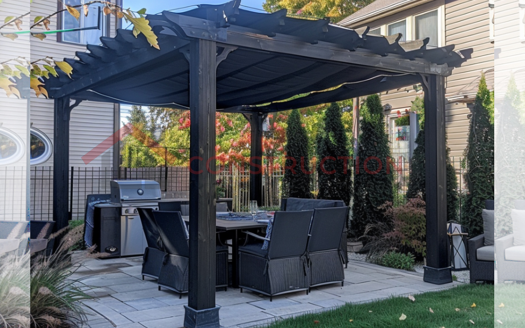 Classic Wood Black Pergola Canopy Design