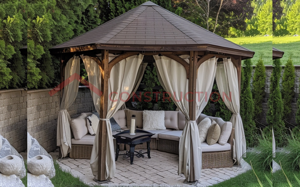 Corner Garden Gazebo with Extra Privacy