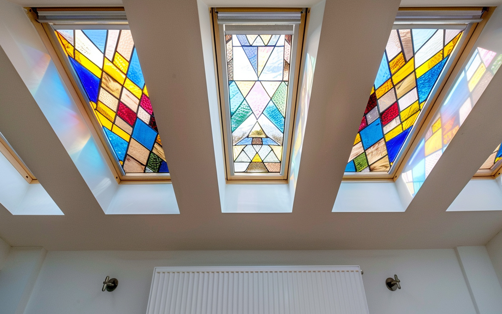 Creativity with Stained Glass Windows on Velux Roof