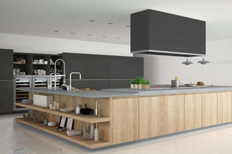 Elegant kitchen design with a monochromatic fusion