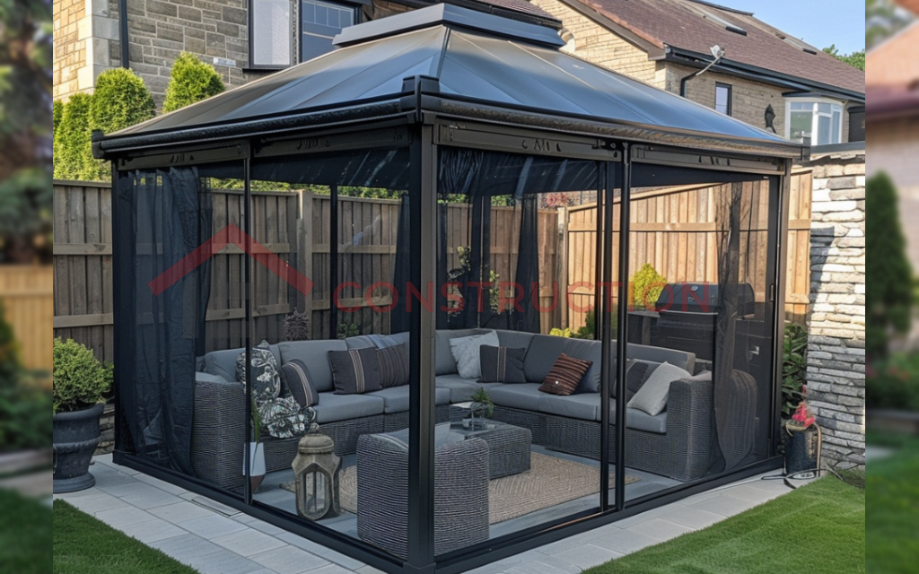 Enclosed Gazebo in Garden with Tinted Glass