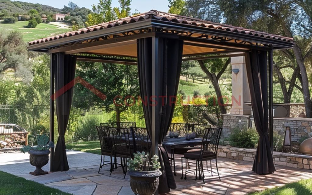 Flawless Metal Gazebo with Curtains