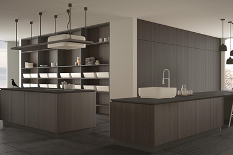 Kitchen designs in the dark hue