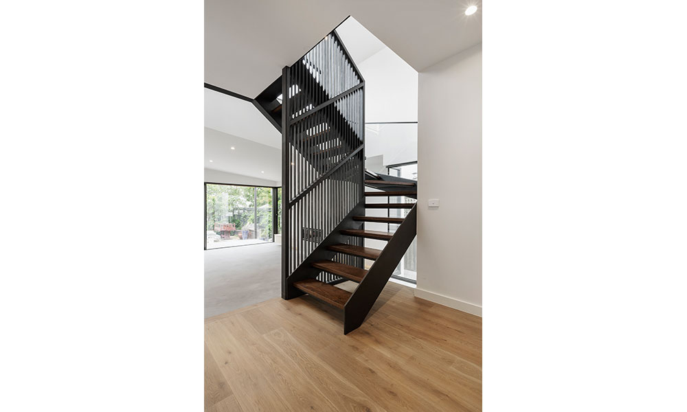 L-shaped Black loft conversion staircase