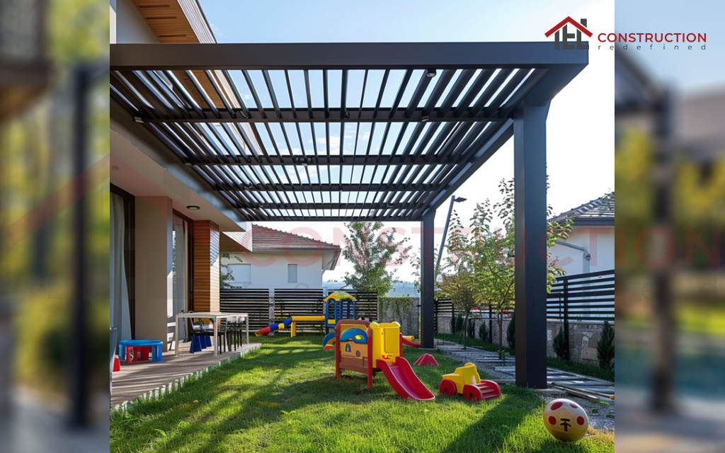 Large Metal Pergola Idea for Kids Zone