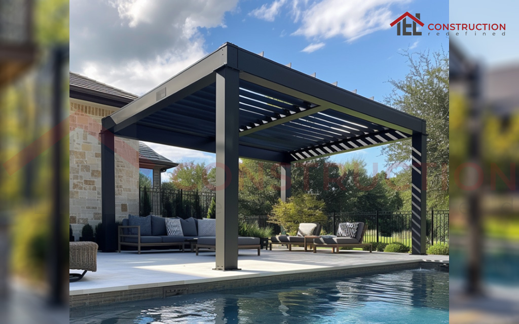 Lightweight Metal Designed Pergola Louvered Roof