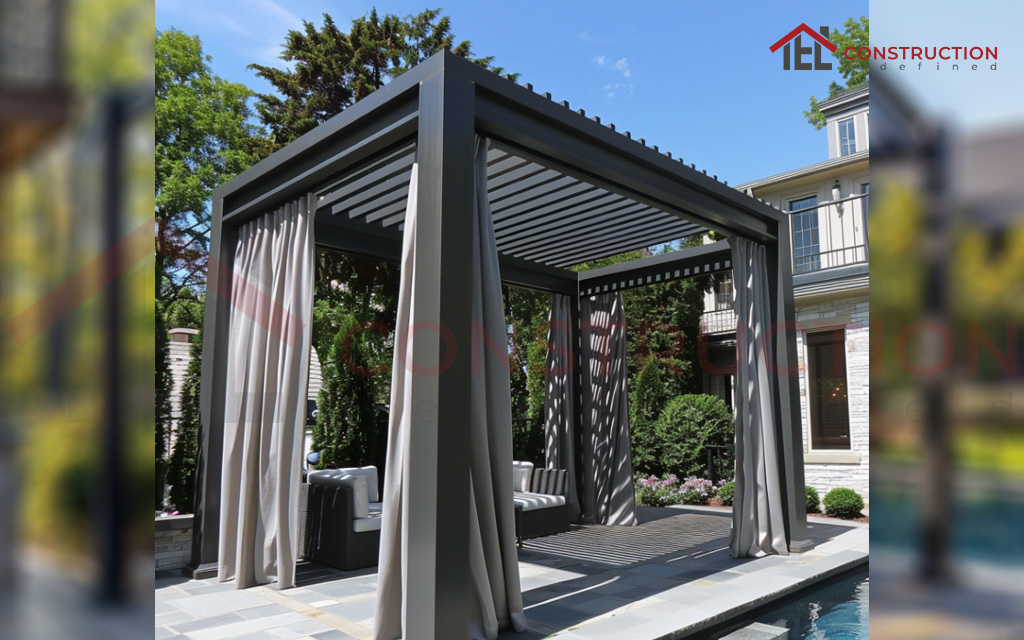 Luxury Metal Material Pergola in Grey