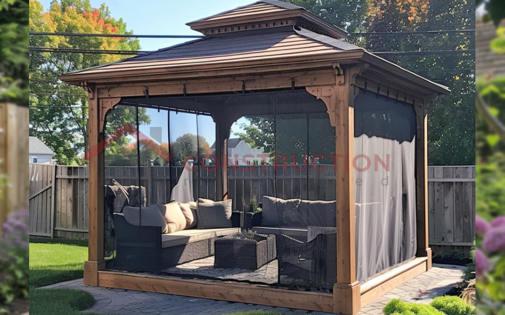 Medium Sized Gazebo in the Fenced Backyard