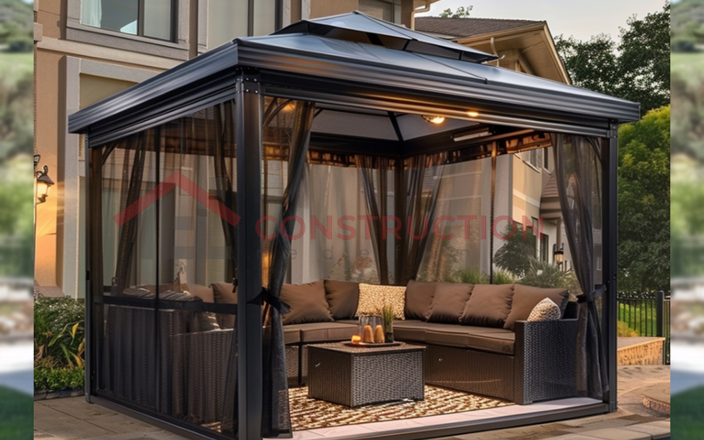 Metal Gazebo with Fully Covered Sides