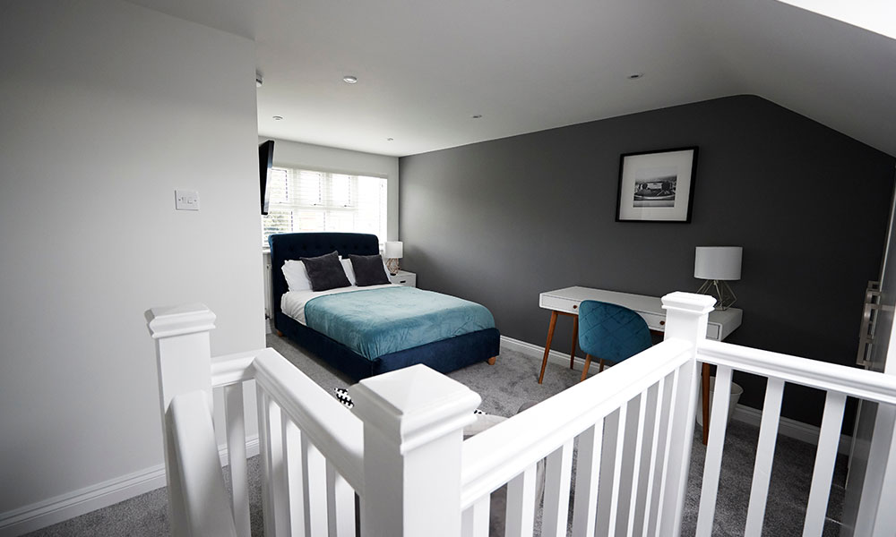 Newly built loft conversion bedroom 