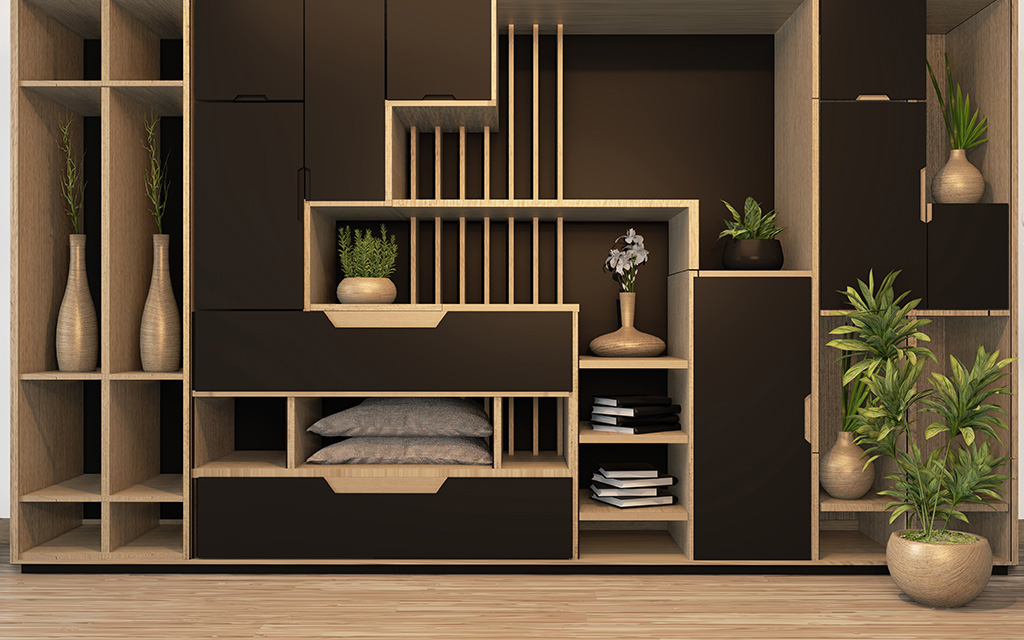 Open Shelving and display area for giving a modern home look 