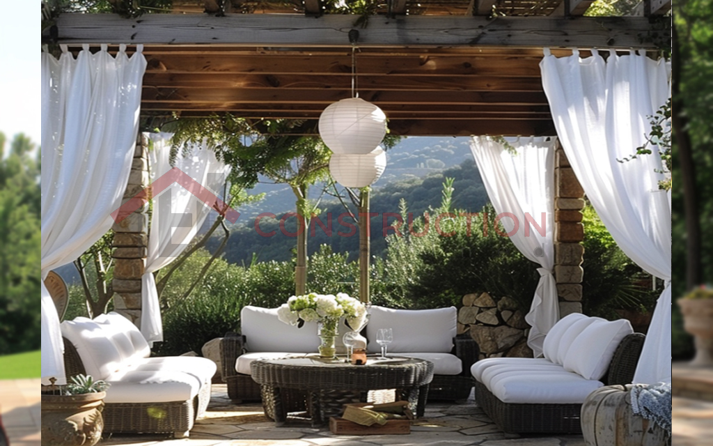 Pergola Canopy Roof with Paper Lantern