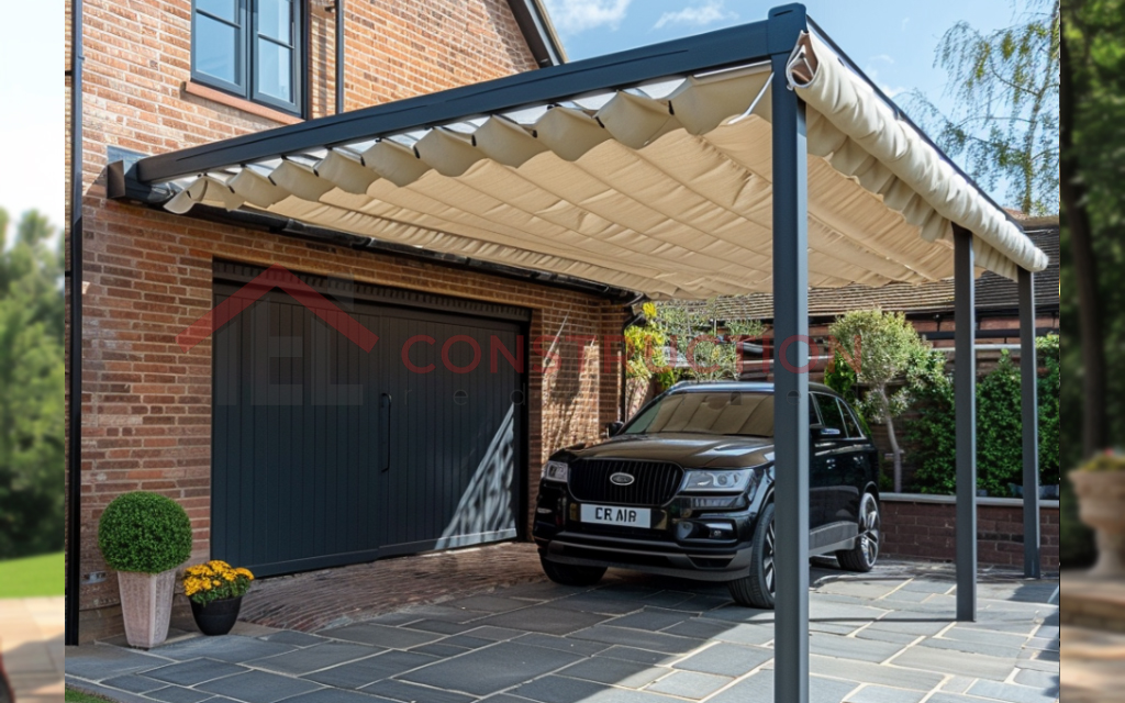 Pergola Design with Canopy for Garage