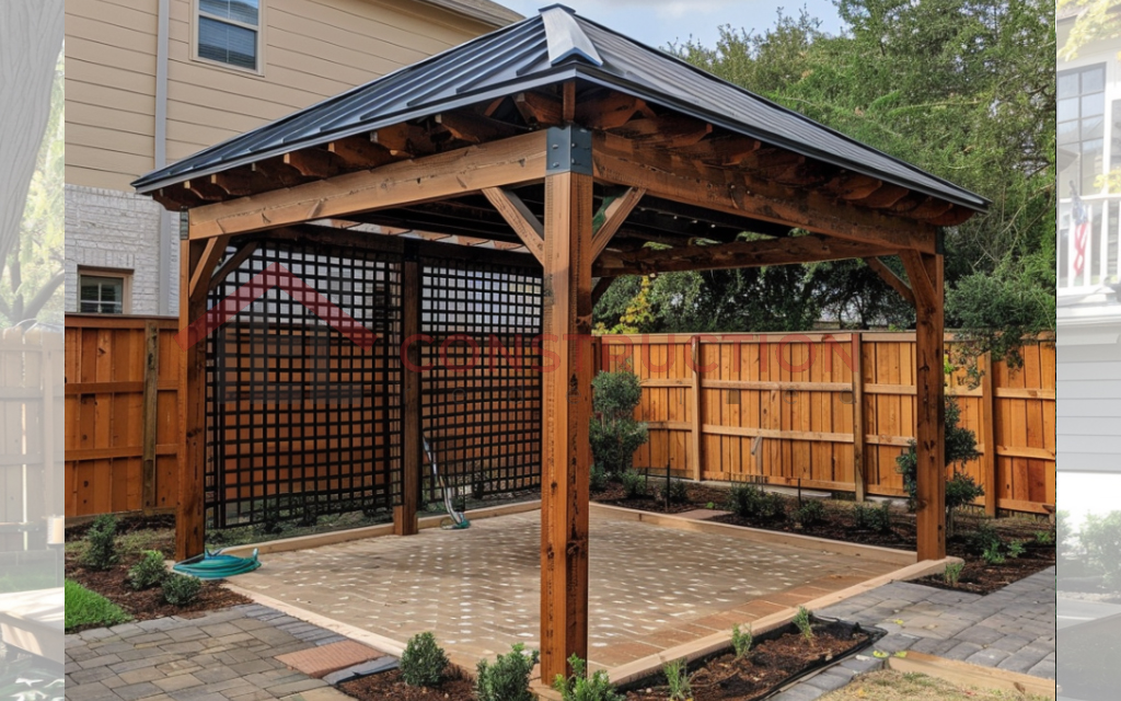 Pitched Pergola Roof and Sides Design Image