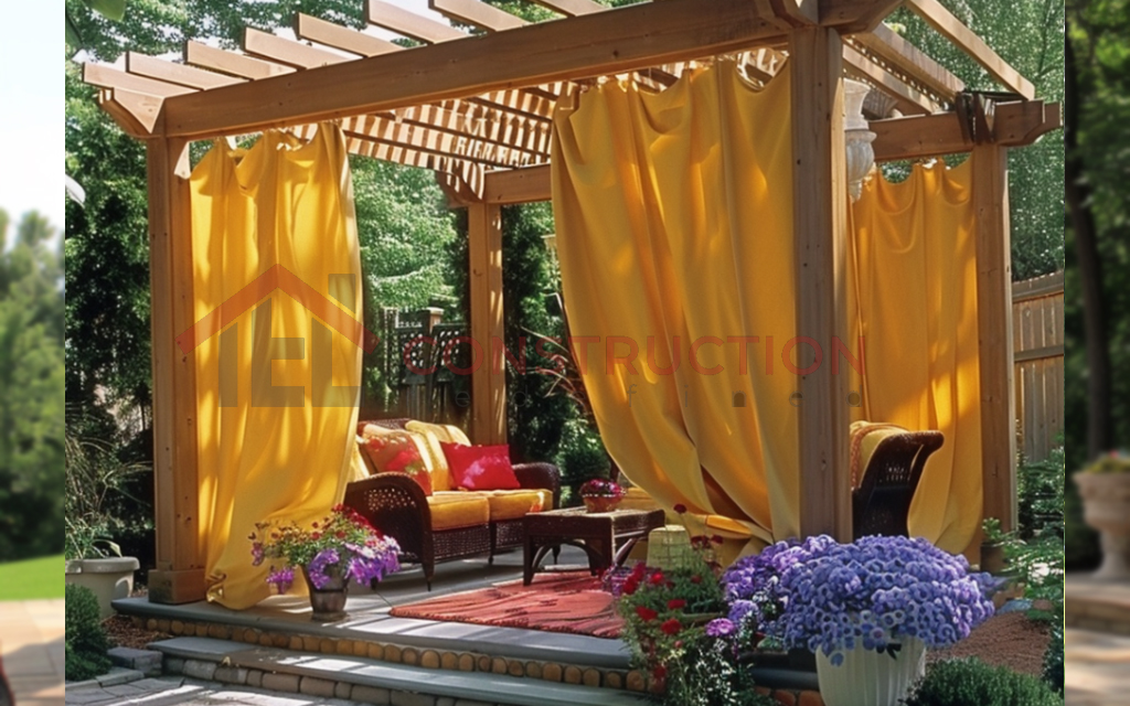 Pleasing Pergola Canopy Curtain in Yellow