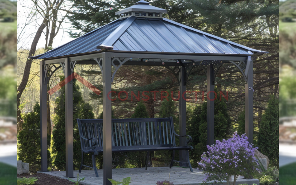 Simple Sitting with a Metal Gazebo Shed