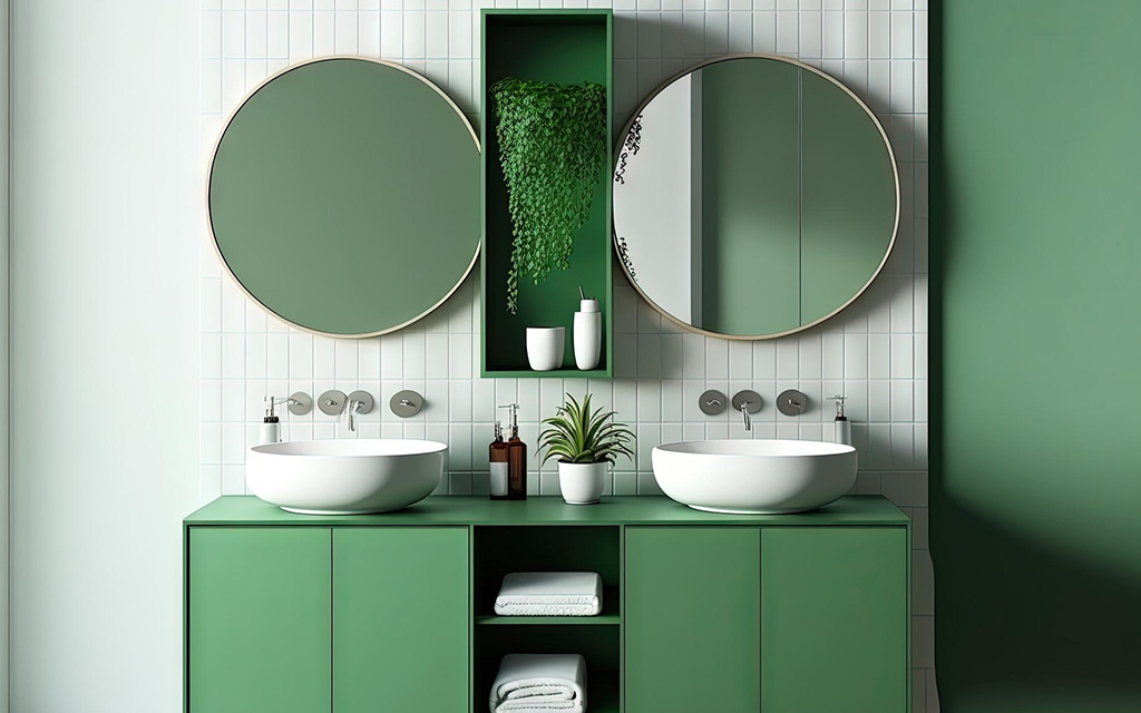 Soothing Green for Bathroom Vanity Units