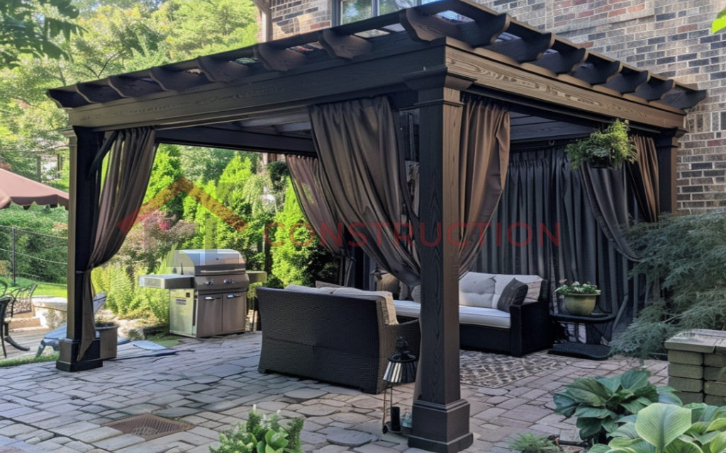 The-Most-Beautiful-Black-Covered-Gazebo-with-Sides-