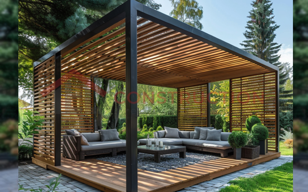 Trending Wooden Slats in Large Gazebo