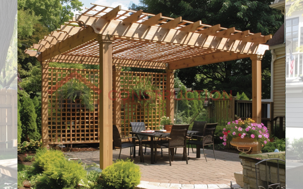 Unique Pergola with Roof and Sides