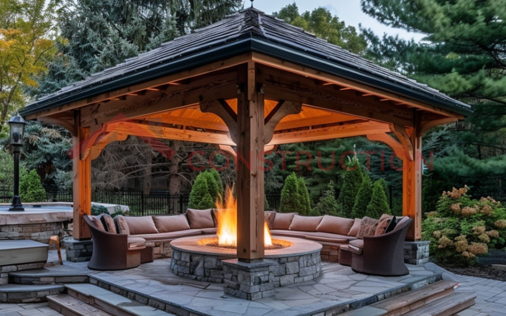 Warm and Cozy Outdoor Under Large Gazebo