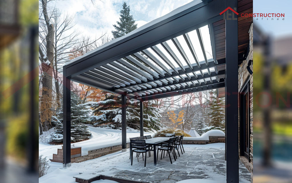 Weather Resistant Metal Pergola Nearby Road